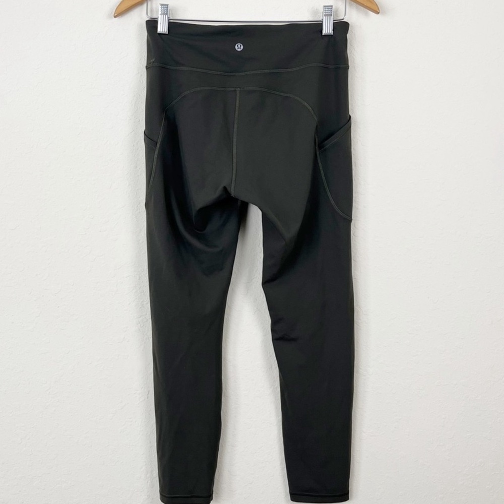 lululemon training wunder train high rise dark green legging size 8